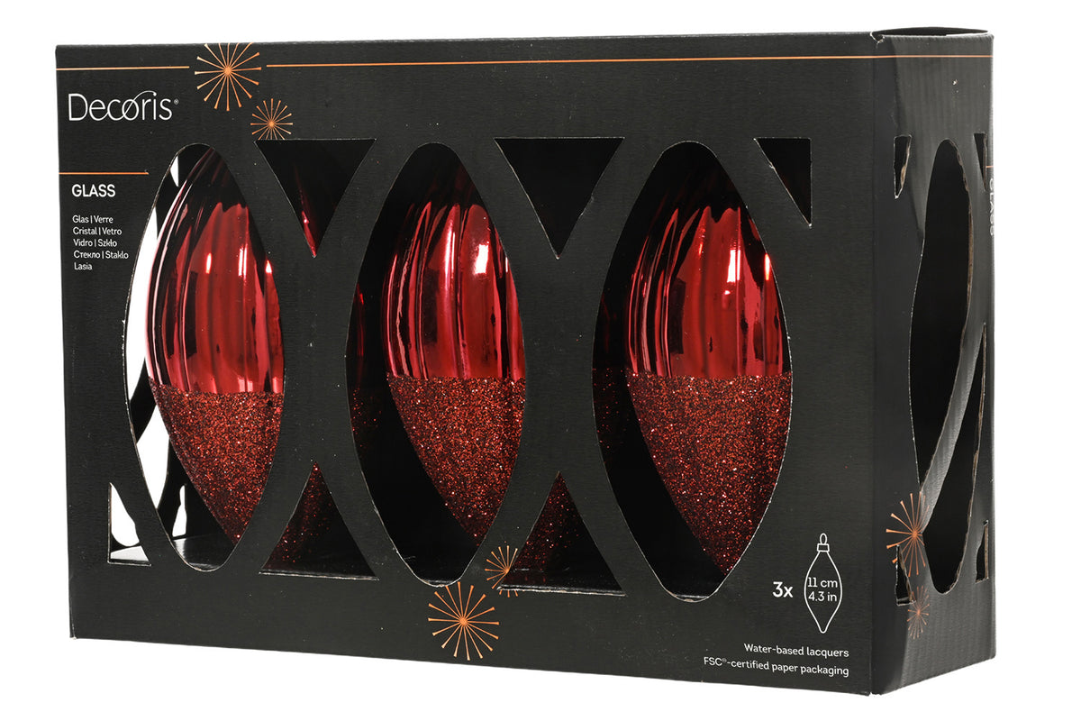 Christmas Bauble | Oxblood Red | Pack of 3