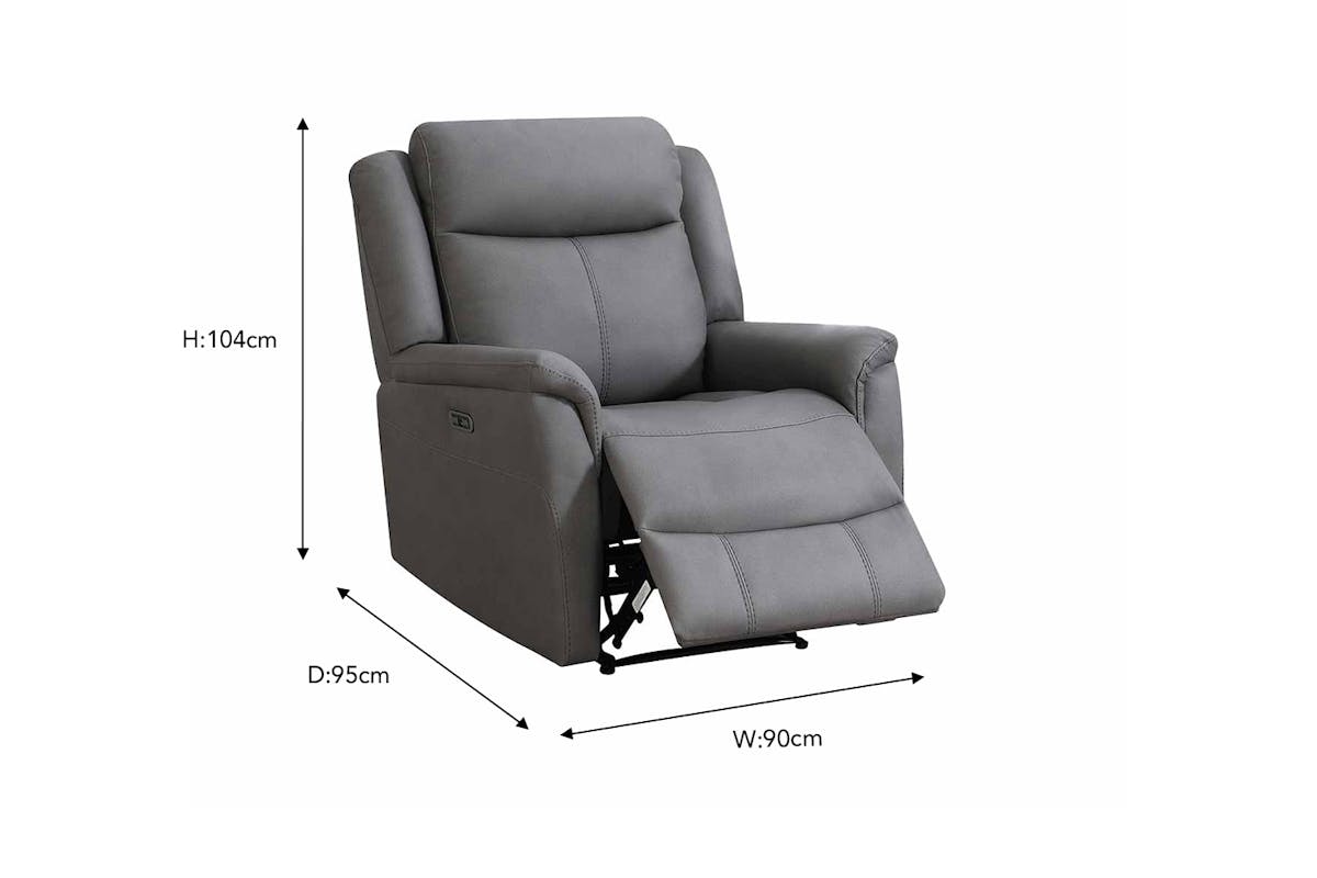 Otto Armchair | Power Recliner | Fabric | Steel Grey-2
