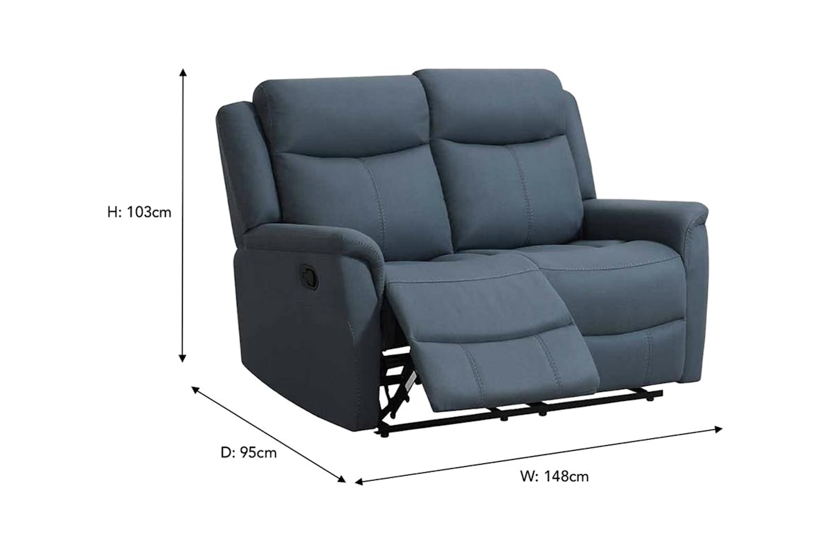Otto 2 Seater Sofa | Manual Recliner | Midnight Grey-3
