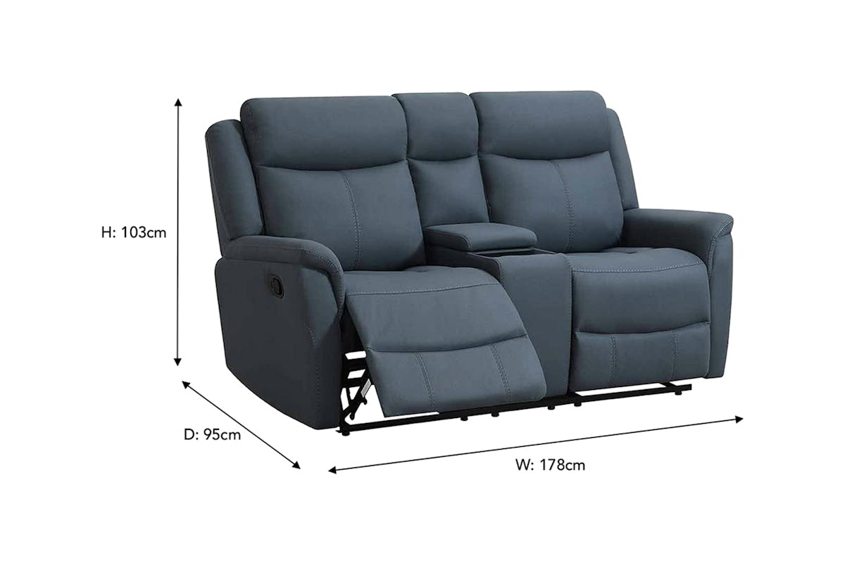 Otto 2 Seater Sofa | Console | Power Recliner | Midnight Grey-4