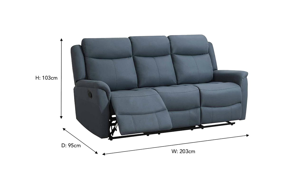 Otto 3 Seater Sofa | Manual Recliner | Midnight Grey-4