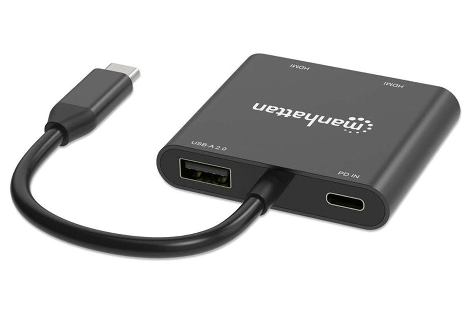 Manhattan USB-C PD to Dual-HDMI Monitor Adapter | Black-10