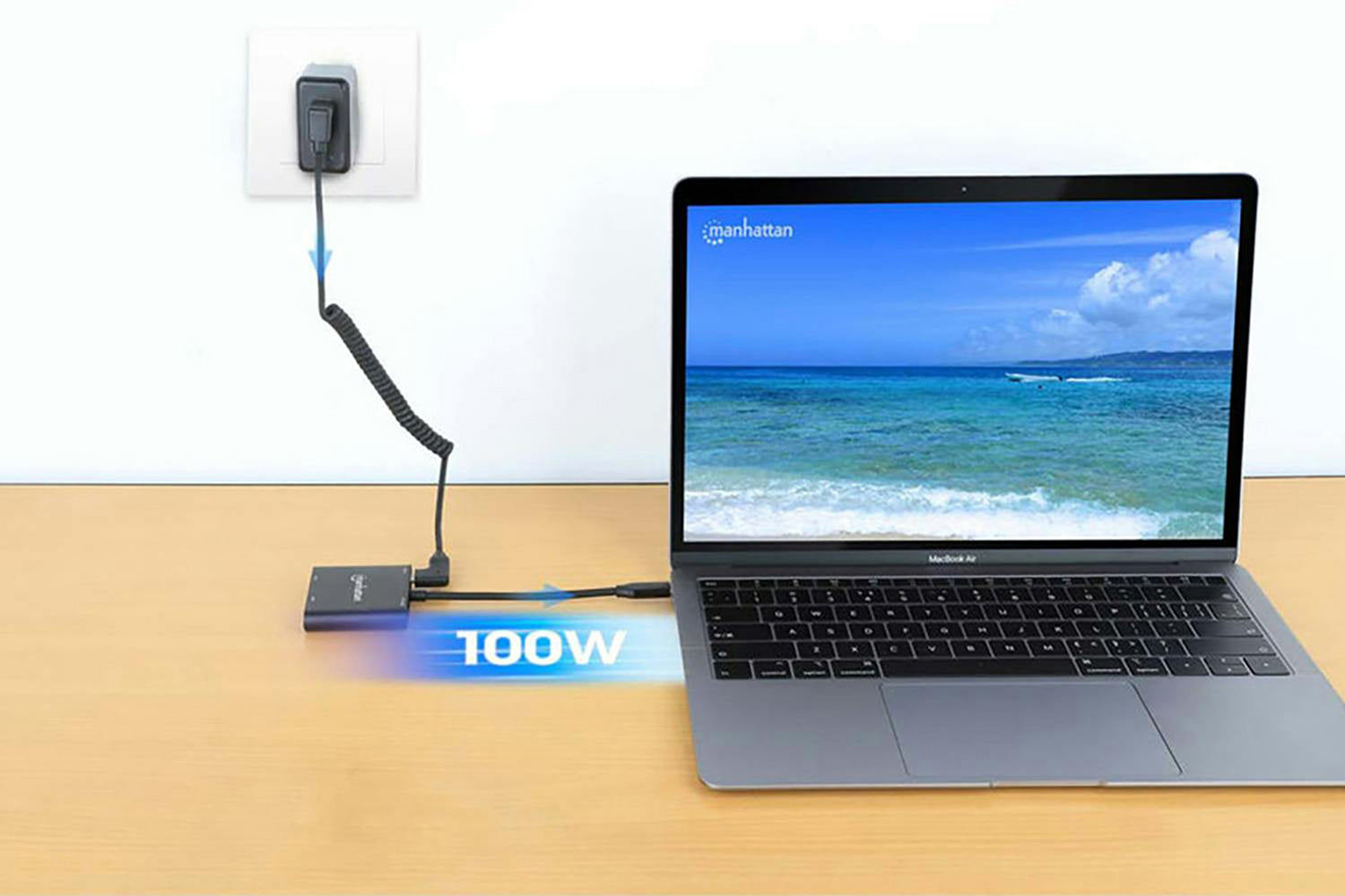 Manhattan USB-C PD to Dual-HDMI Monitor Adapter | Black-2