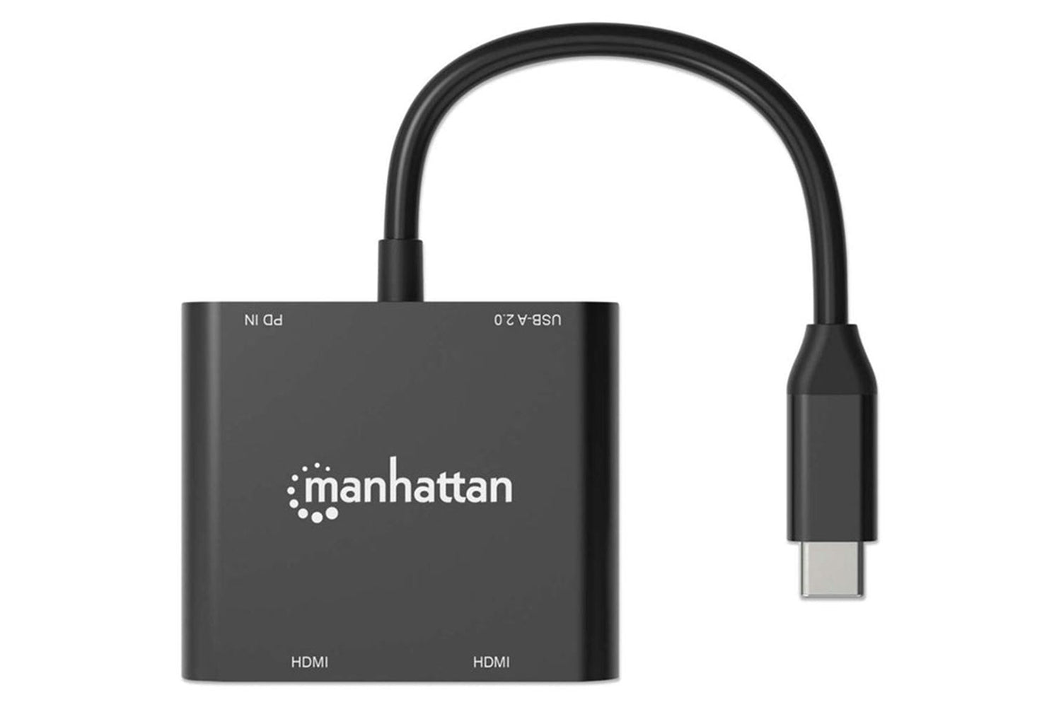 Manhattan USB-C PD to Dual-HDMI Monitor Adapter | Black-9