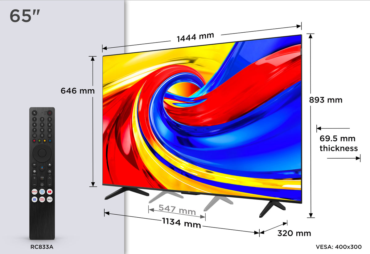 TCL P7L 65" QLED 4K UHD Smart TV (2026) | 65P7L-15