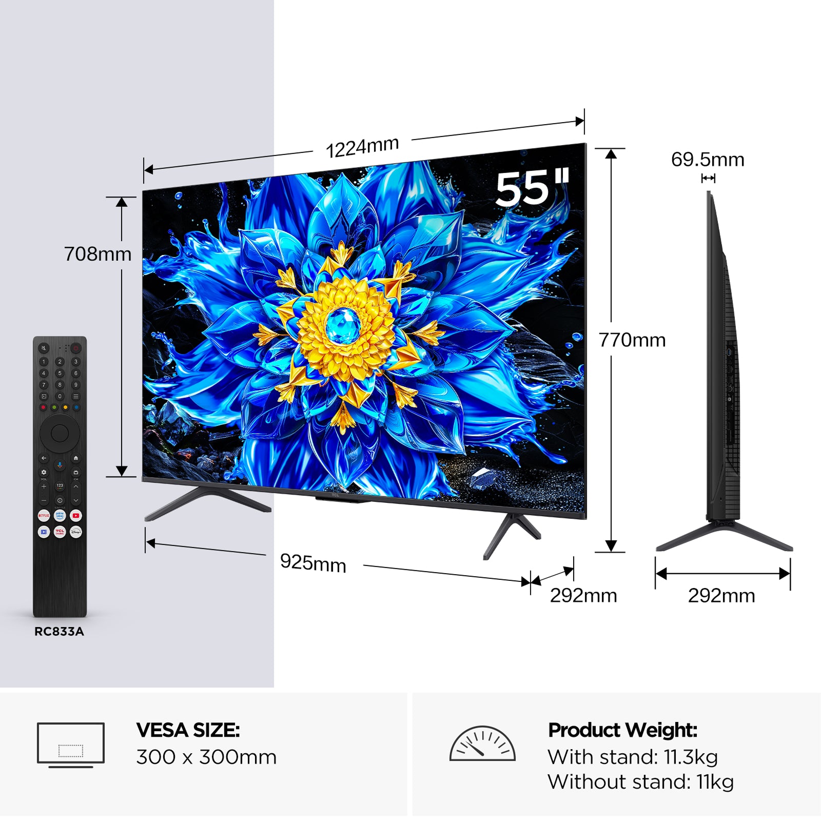 TCL P8L 55" QD-Mini LED Dimming TV (2026) | 55P8L-14