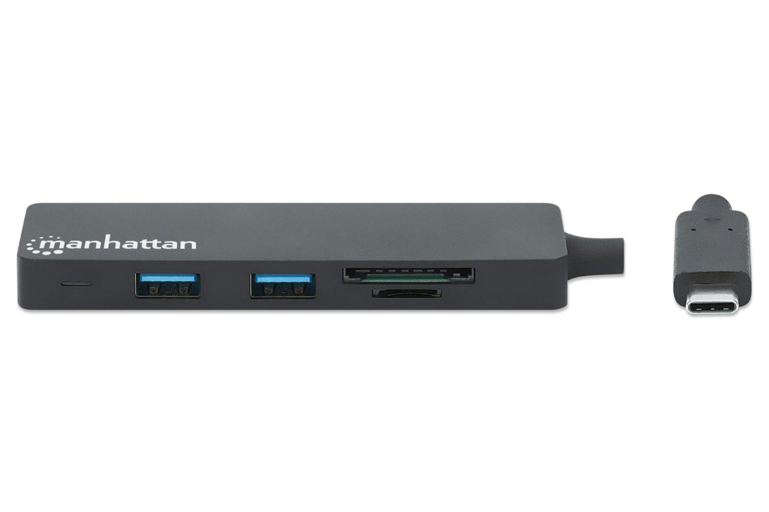 Manhattan 3 Port USB-C Hub with Card Reader-3