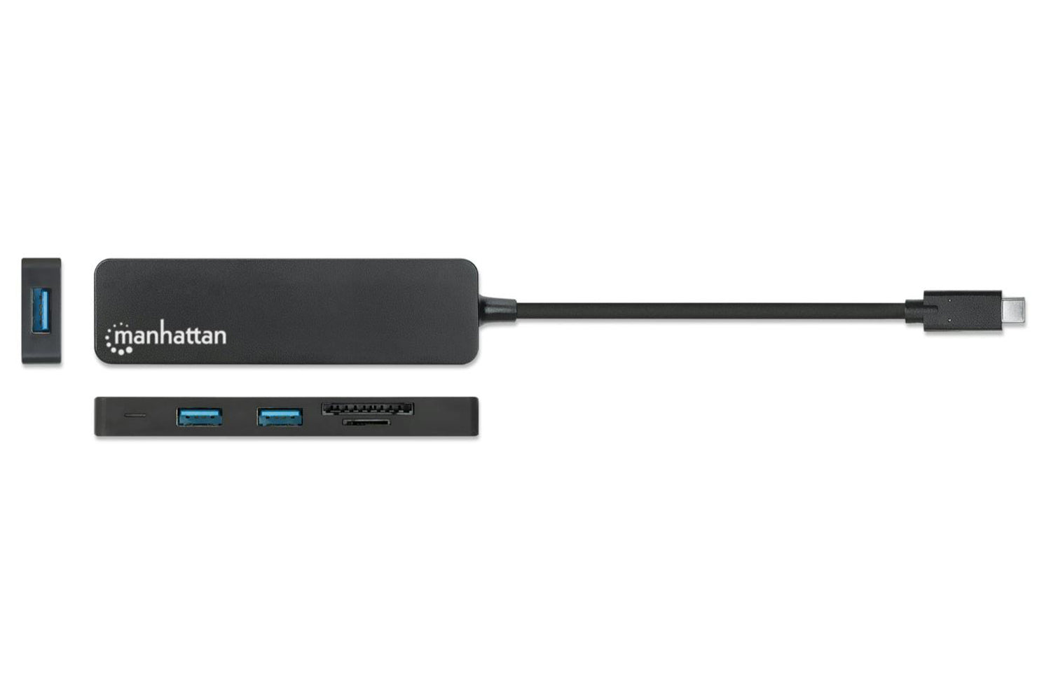 Manhattan 3 Port USB-C Hub with Card Reader-6