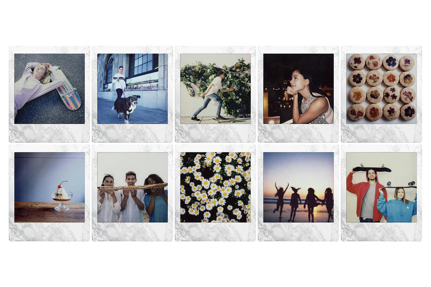 Fujifilm Instax Square Film | White Marble | 10 Sheets-2