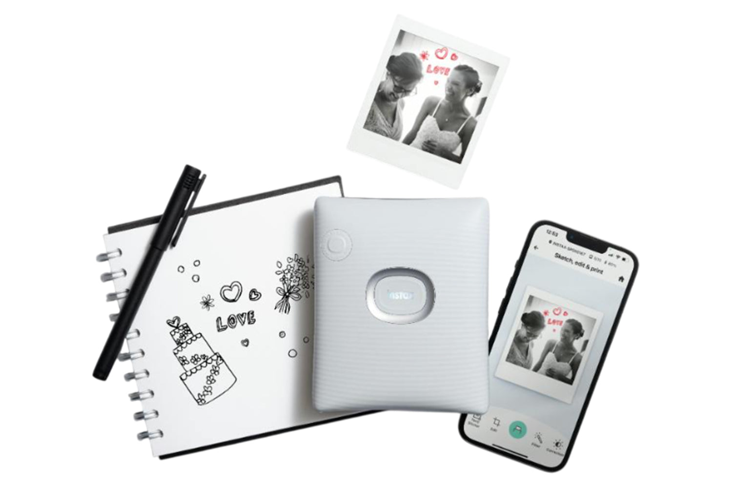 Fujifilm Instax Square Link Smartphone Printer | Ash White-13