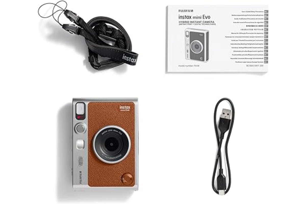 Fujifilm Instax Mini Evo Instant Camera | Brown-5