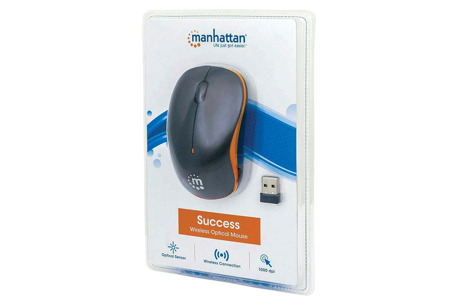 Manhattan Wireless Optical Mouse | Orange/Black-6