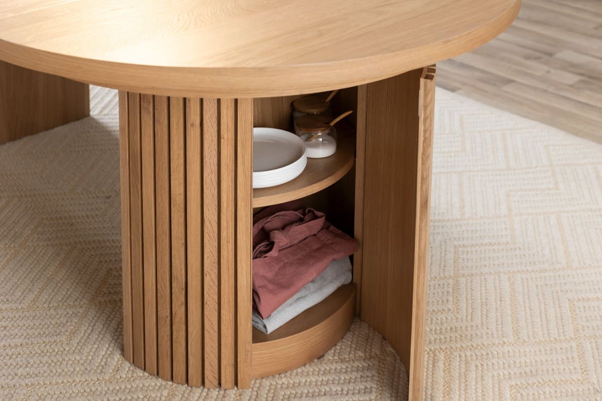 Transformer Round Extending Dining Table | Scandinavian Oak | Including 3 panels-4