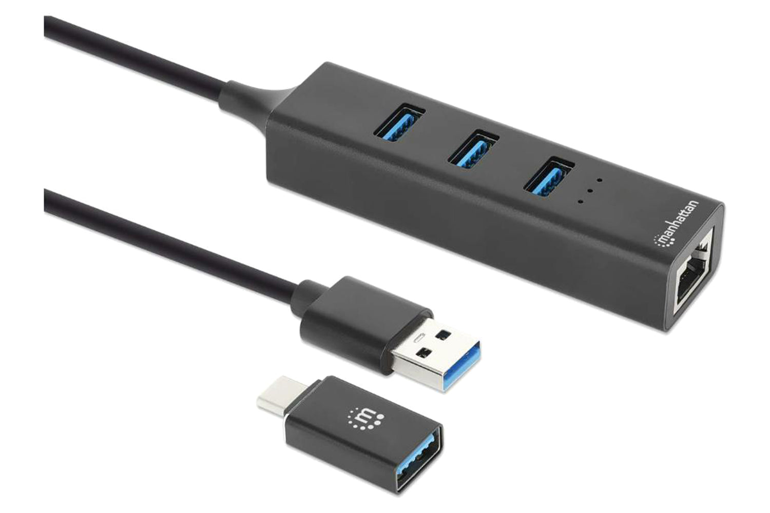 Manhattan 3-Port USB 3.0 Type-C/A Combo Hub with Gigabit Ethernet Network Adapter-4