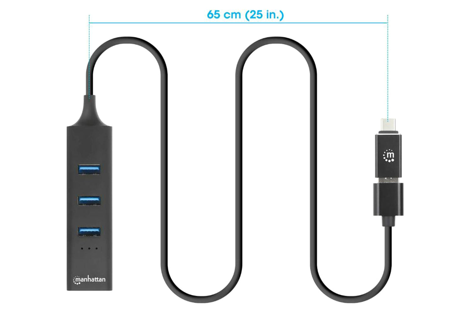 Manhattan 3-Port USB 3.0 Type-C/A Combo Hub with Gigabit Ethernet Network Adapter-6