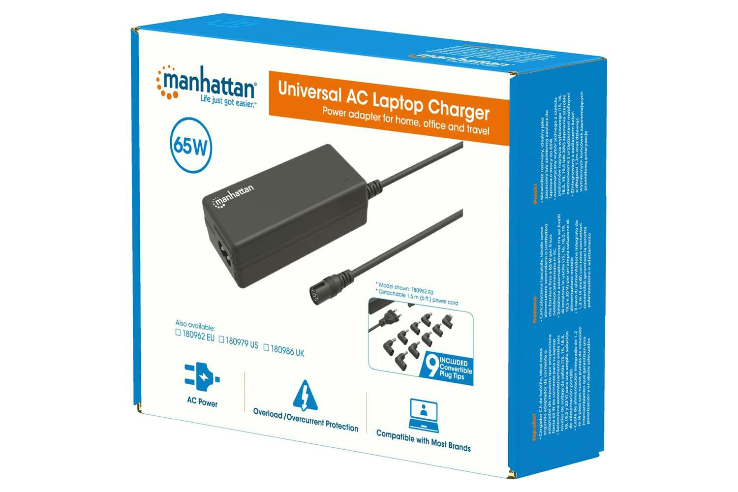 Manhattan 65W Universal AC Laptop Charger-9