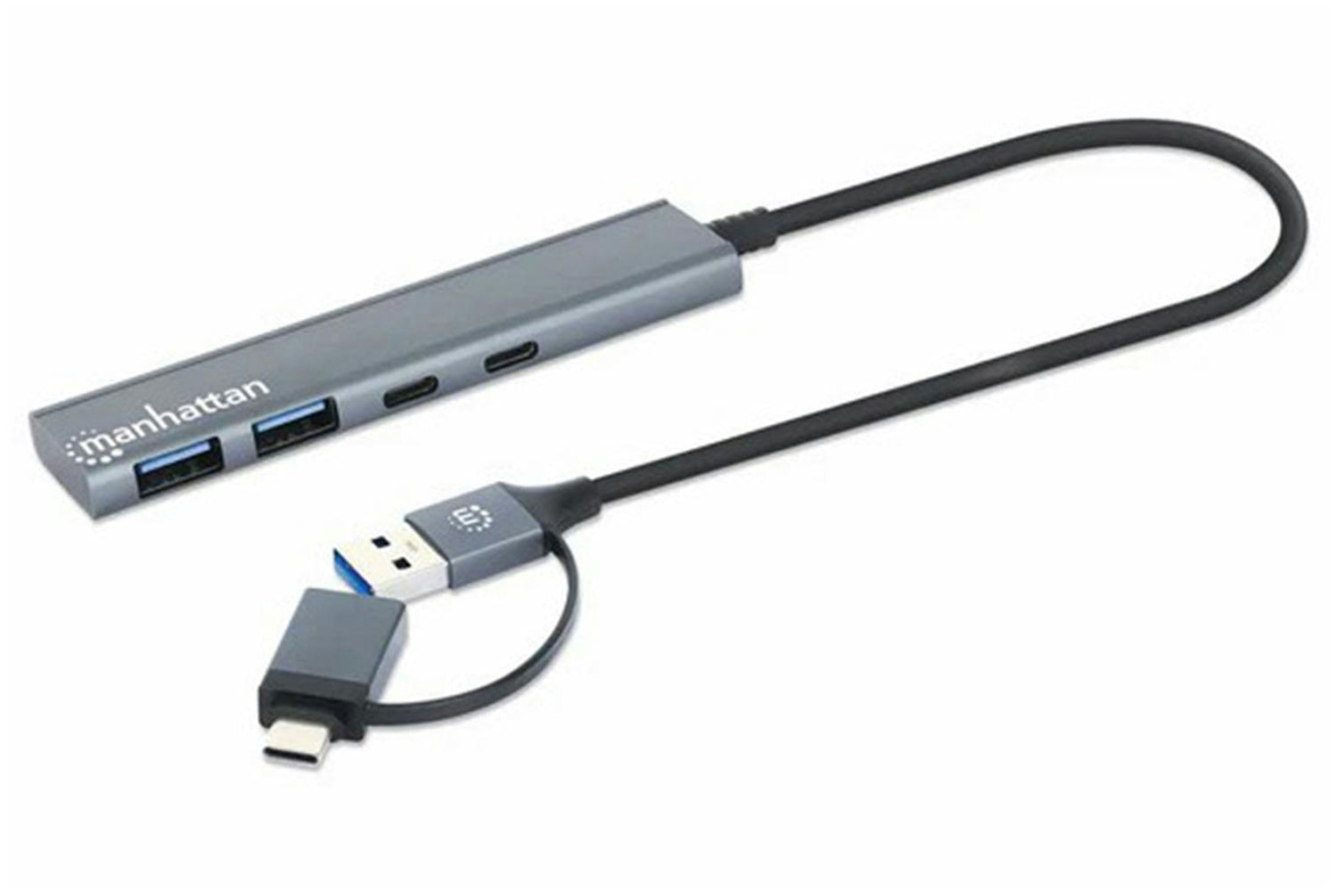 Manhattan 4-Port USB 3.0 Type-C / Type-A 2x2 Combo Hub | Space Grey-3