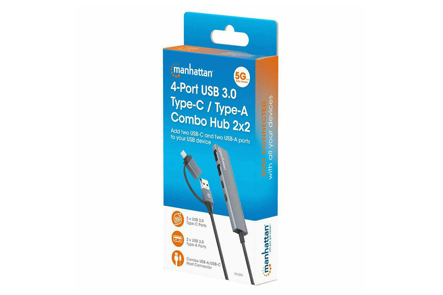 Manhattan 4-Port USB 3.0 Type-C / Type-A 2x2 Combo Hub | Space Grey-4