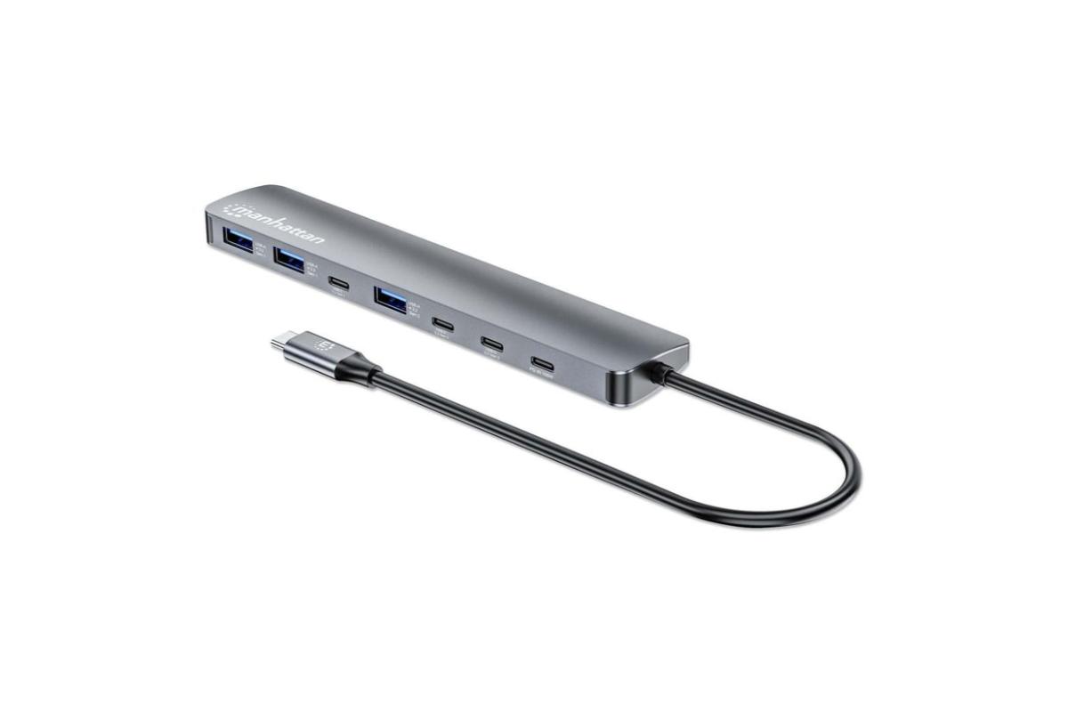Manhattan 7-Port 10G USB-C to USB-A Hub | Space Grey-3