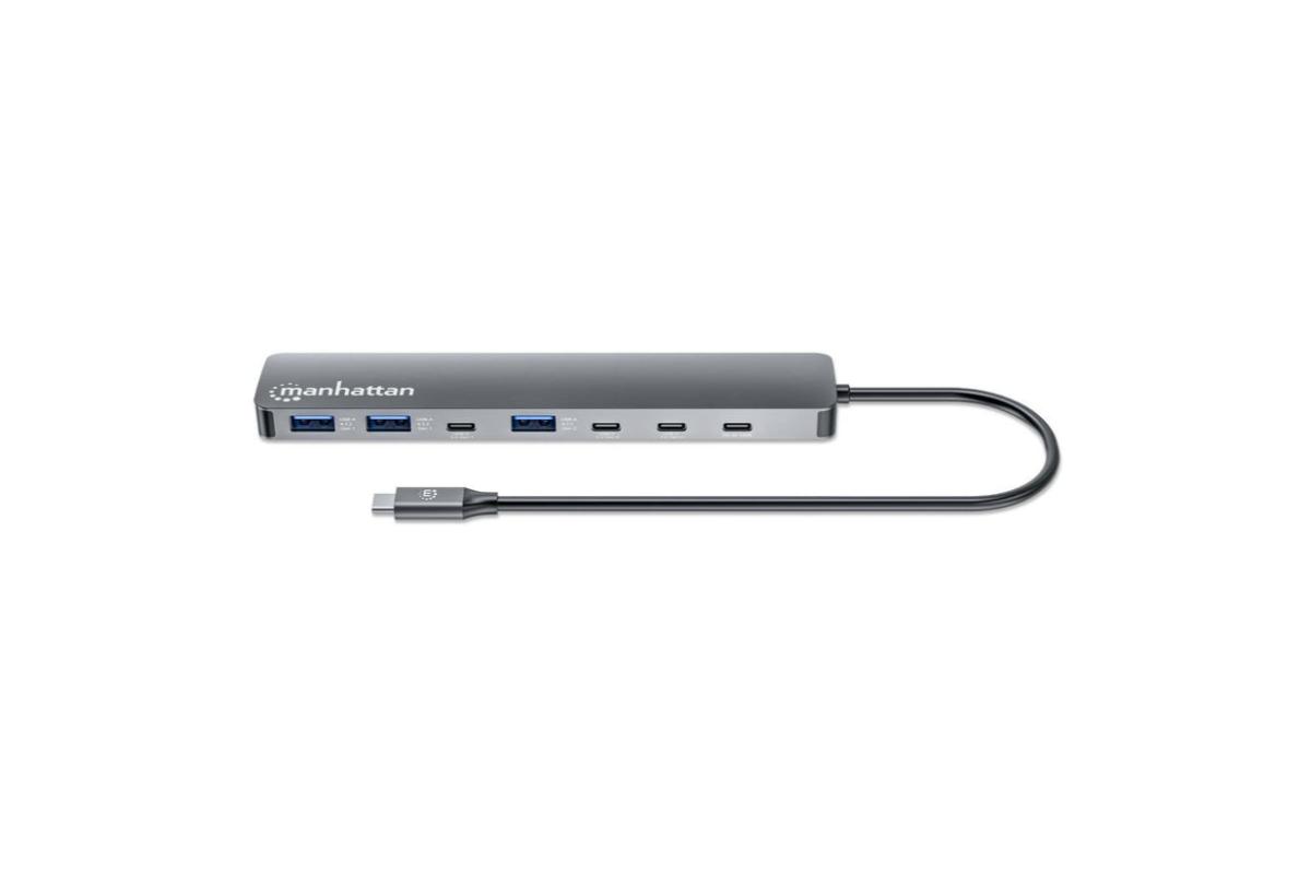 Manhattan 7-Port 10G USB-C to USB-A Hub | Space Grey-4