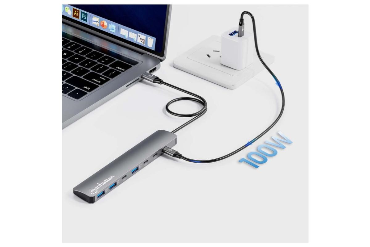 Manhattan 7-Port 10G USB-C to USB-A Hub | Space Grey-5