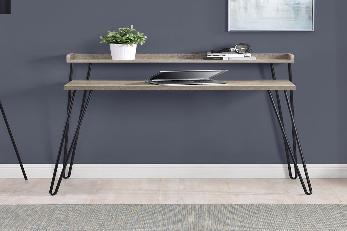 Dorel Haven Retro Desk with Riser | Grey Oak-5