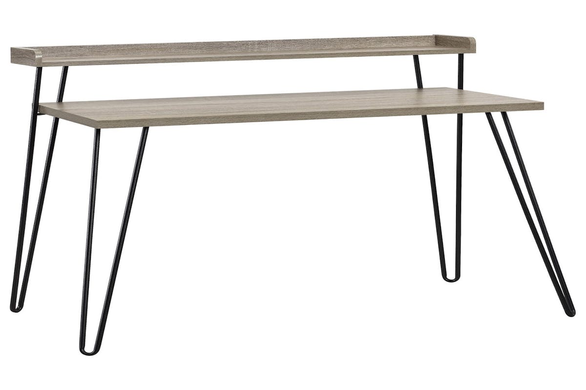 Dorel Haven Retro Desk with Riser | Grey Oak