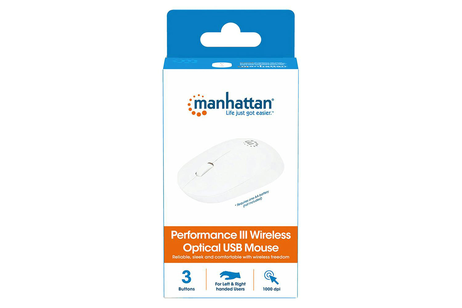 Manhattan Performance III Wireless Optical USB Mouse | White-11