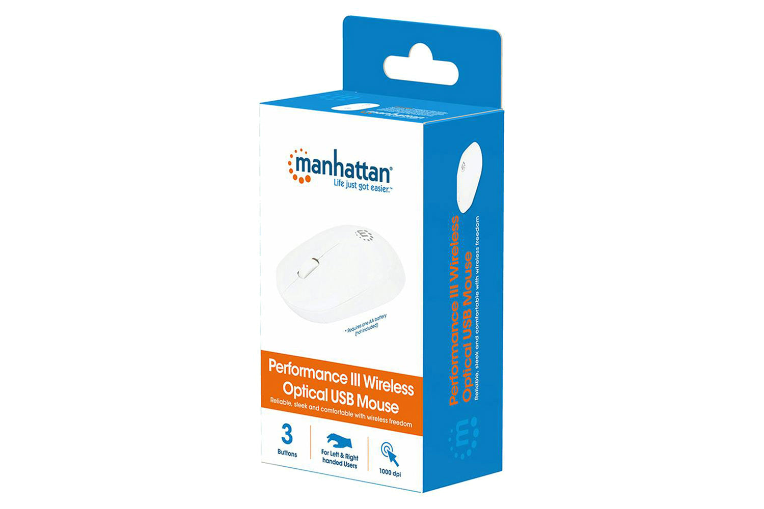 Manhattan Performance III Wireless Optical USB Mouse | White-9