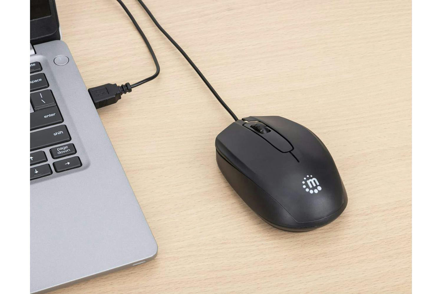 Manhattan Comfort II Wired Optical USB Mouse | Black-2