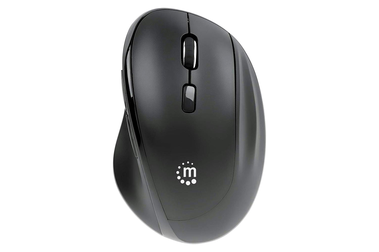 Manhattan Ergonomic Wireless Mouse With 2-in-1 USB Receiver | Black