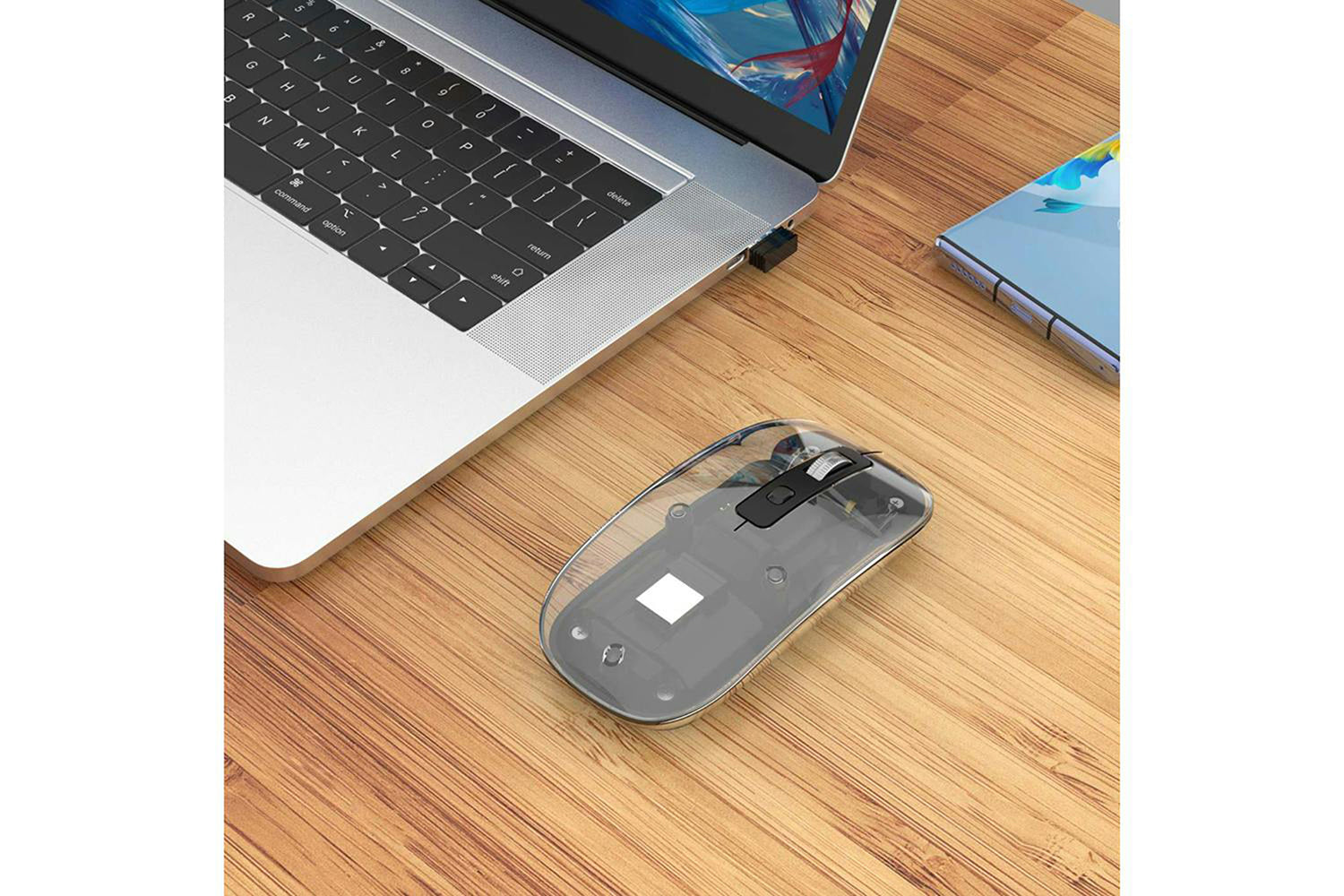 Manhattan Rechargeable Wireless USB Mouse | Clear/Black-8