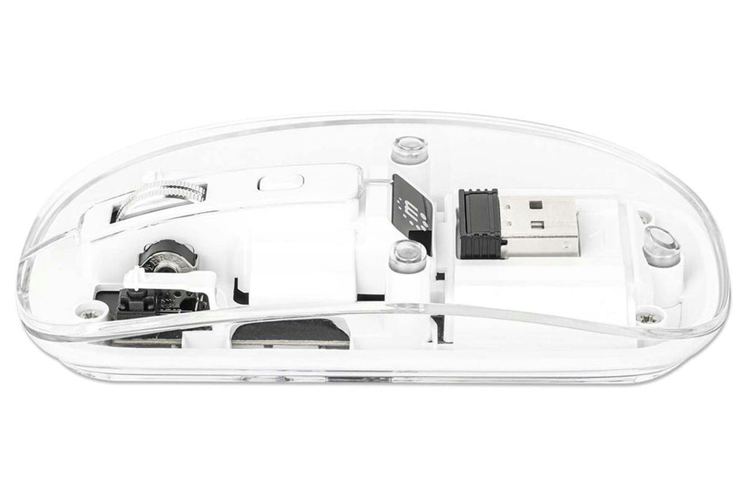 Manhattan Rechargeable Wireless USB Mouse | Clear/White-4