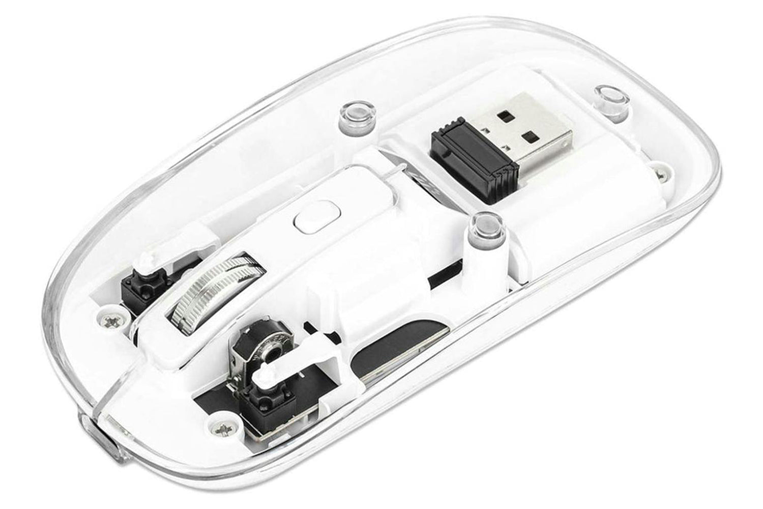 Manhattan Rechargeable Wireless USB Mouse | Clear/White-6