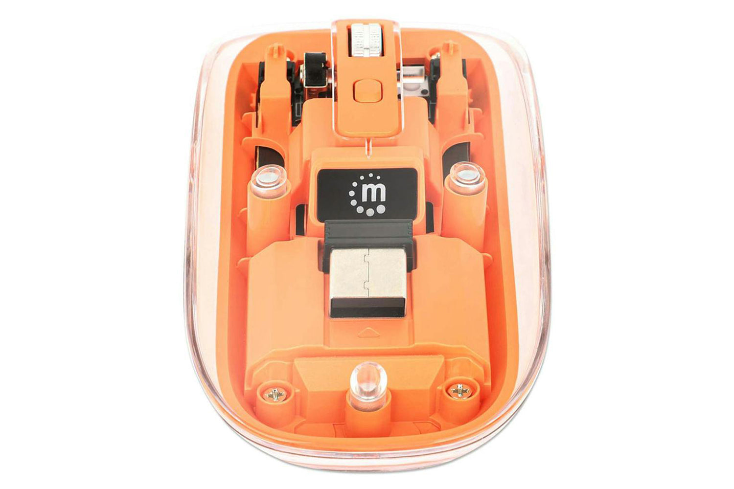 Manhattan Rechargeable Wireless USB Mouse | Clear/Orange-5