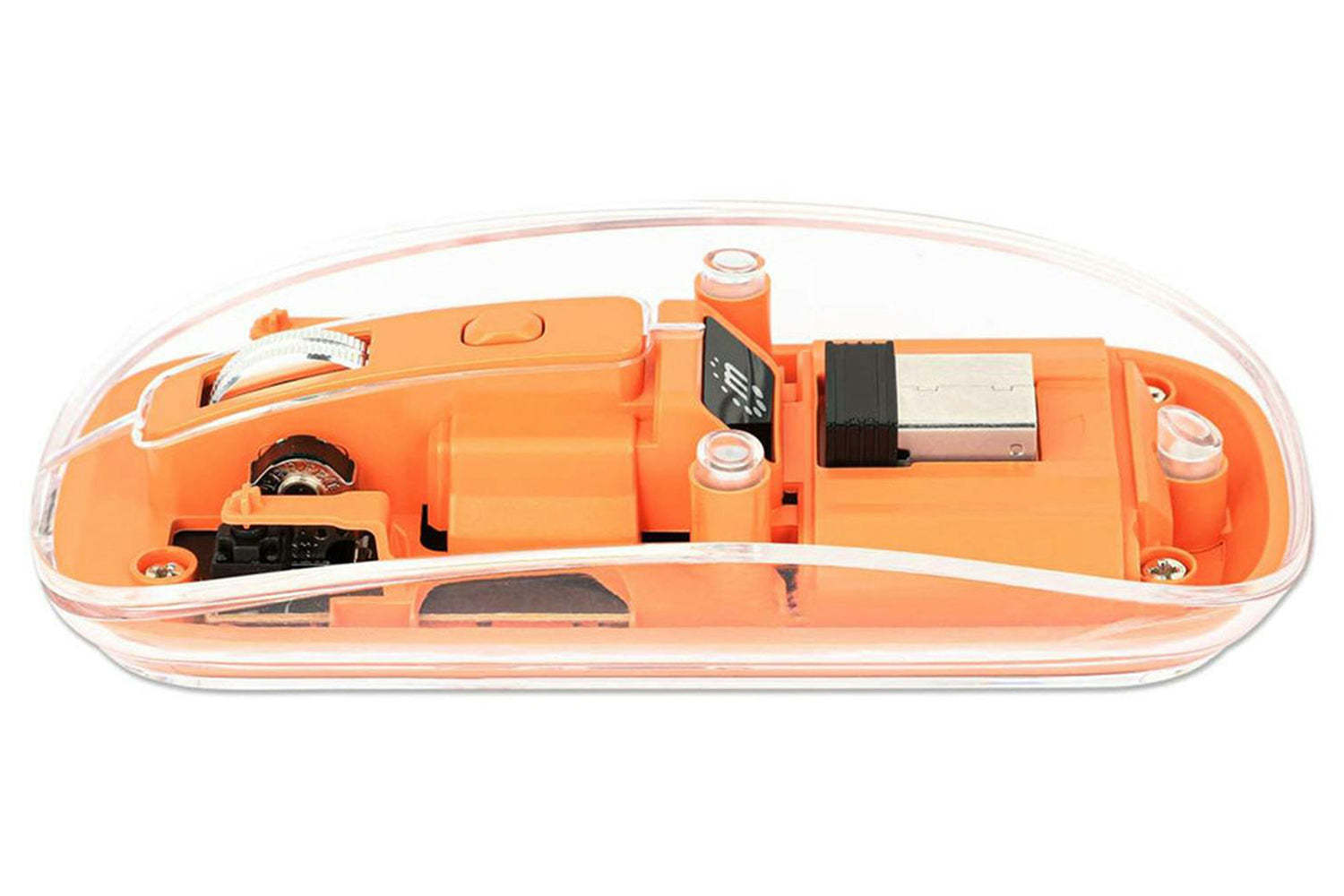 Manhattan Rechargeable Wireless USB Mouse | Clear/Orange-6