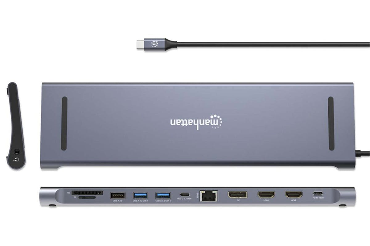 Manhattan USB-C PD 12-in-1 Triple Monitor 4K Docking Station-5