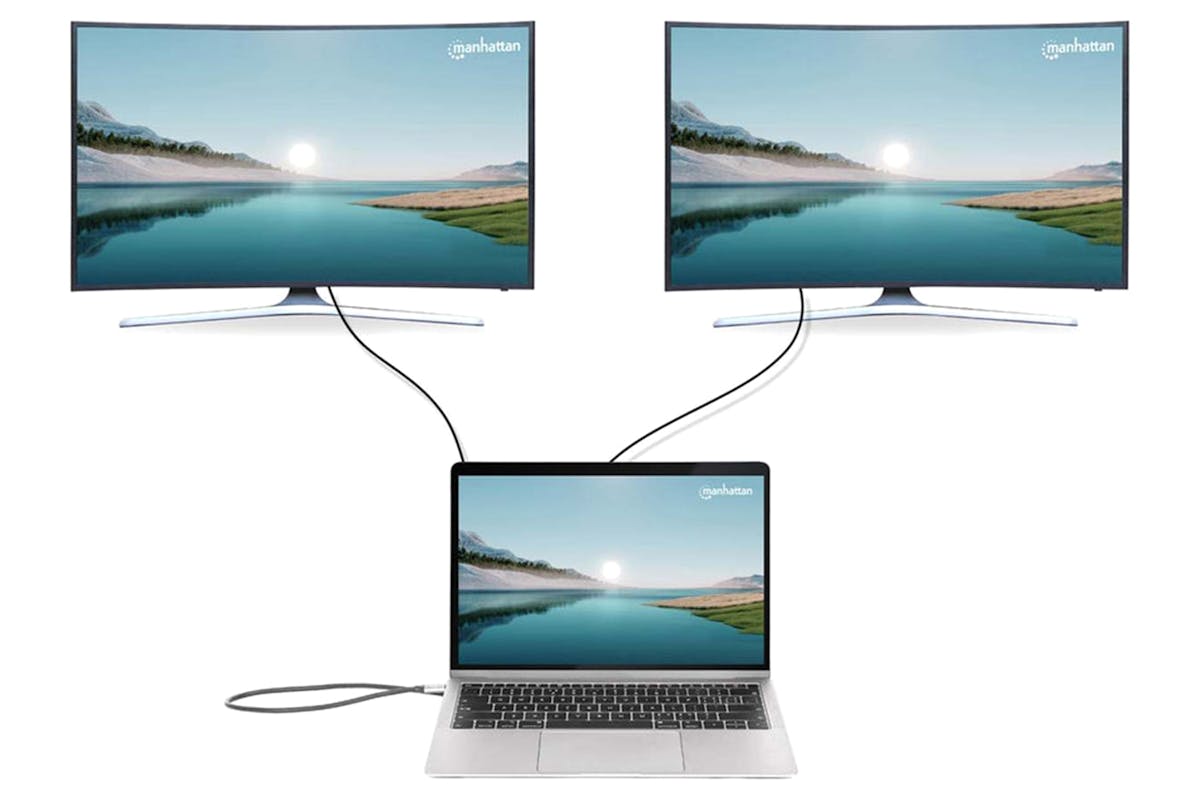 Manhattan USB-C PD 10-in-1 Dual-HDMI Monitor Docking Station-10