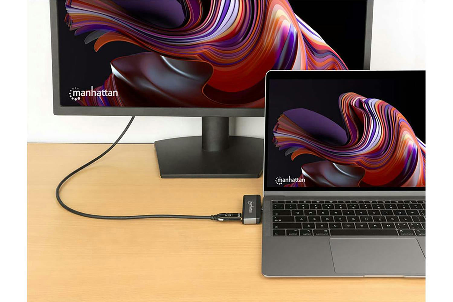 Manhattan USB-C PD to HDMI 4-in-1 Laptop and Tablet Travel Docking Station | Black & Space Grey-2