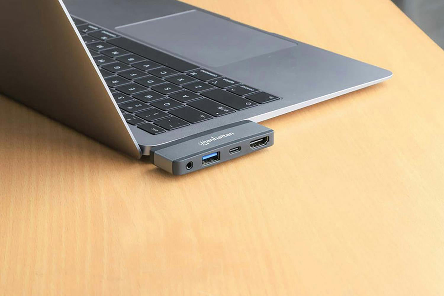 Manhattan USB-C PD to HDMI 4-in-1 Laptop and Tablet Travel Docking Station | Black & Space Grey-7