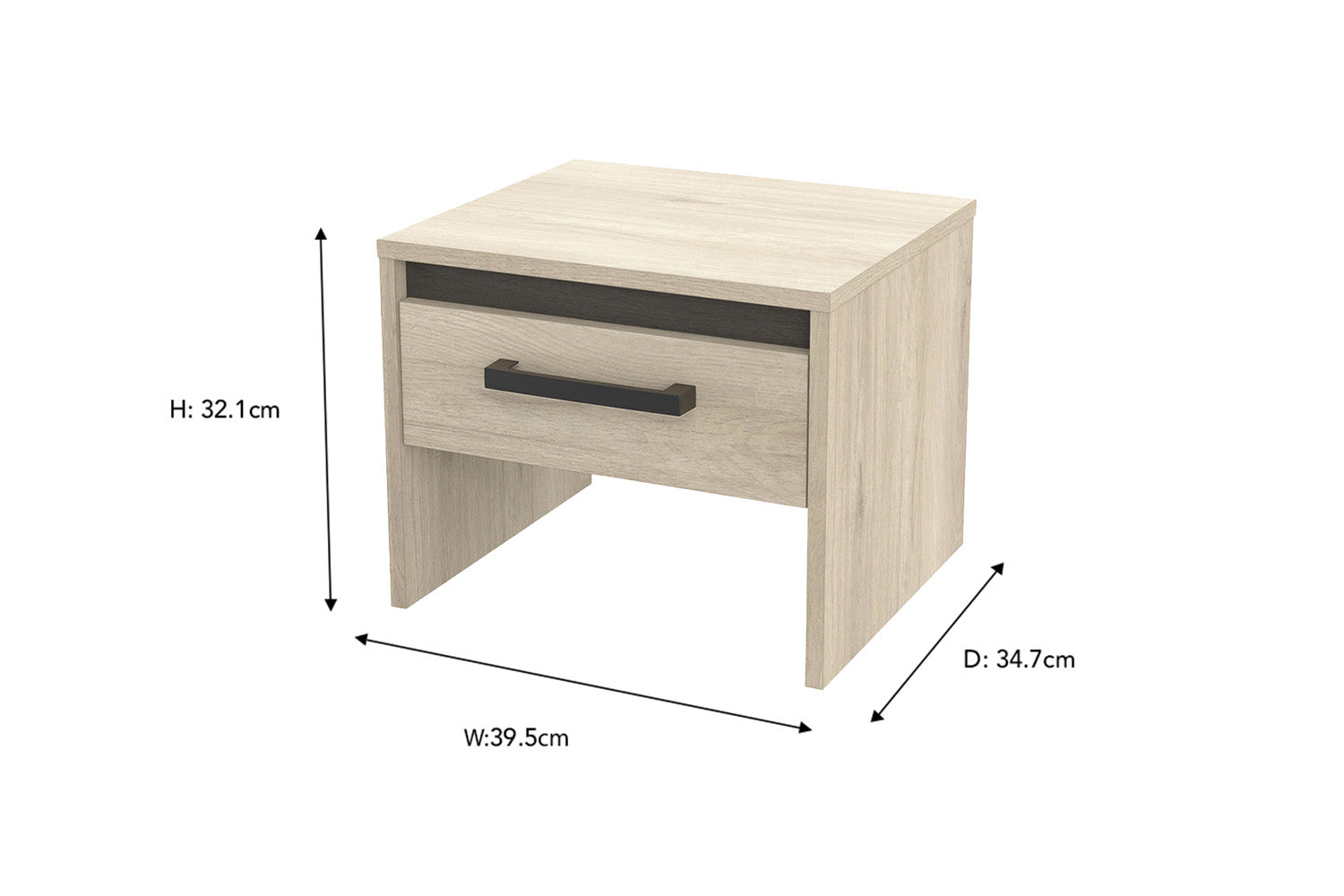 Watson Bedside Locker | 1 Drawer | Oak Effect-2