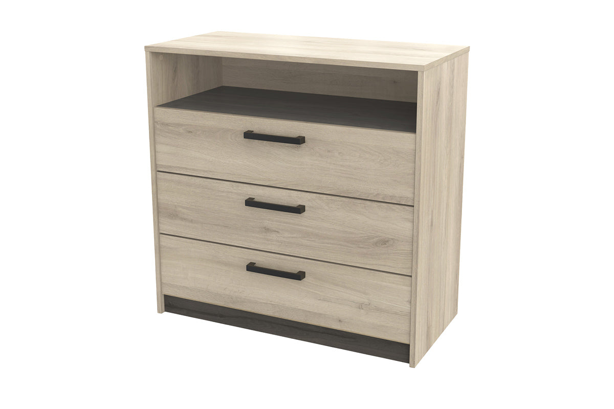Watson Chest of Drawer | 3 Drawer + Shelf | Oak Effect-3