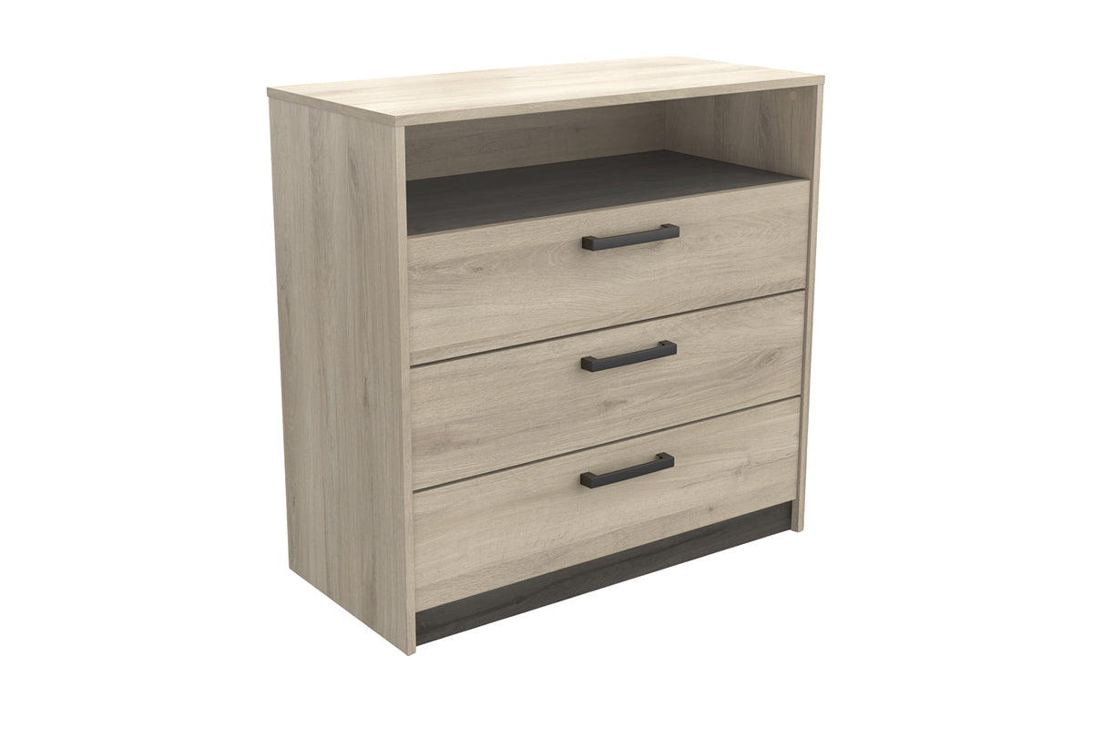 Watson Chest of Drawer | 3 Drawer + Shelf | Oak Effect-4