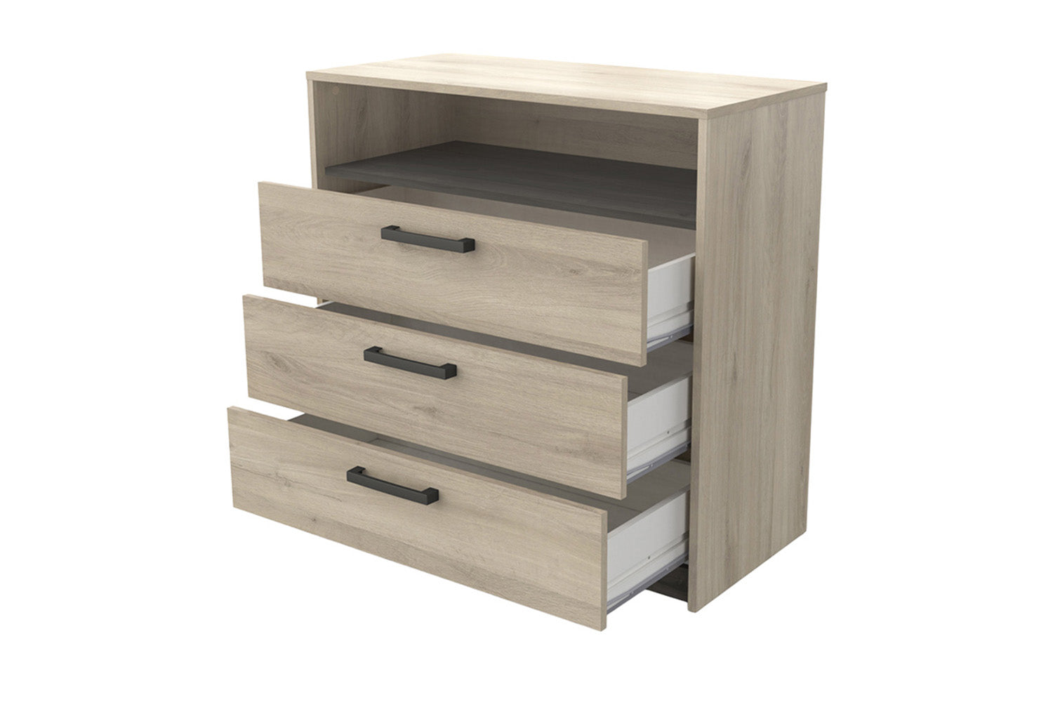 Watson Chest of Drawer | 3 Drawer + Shelf | Oak Effect-5