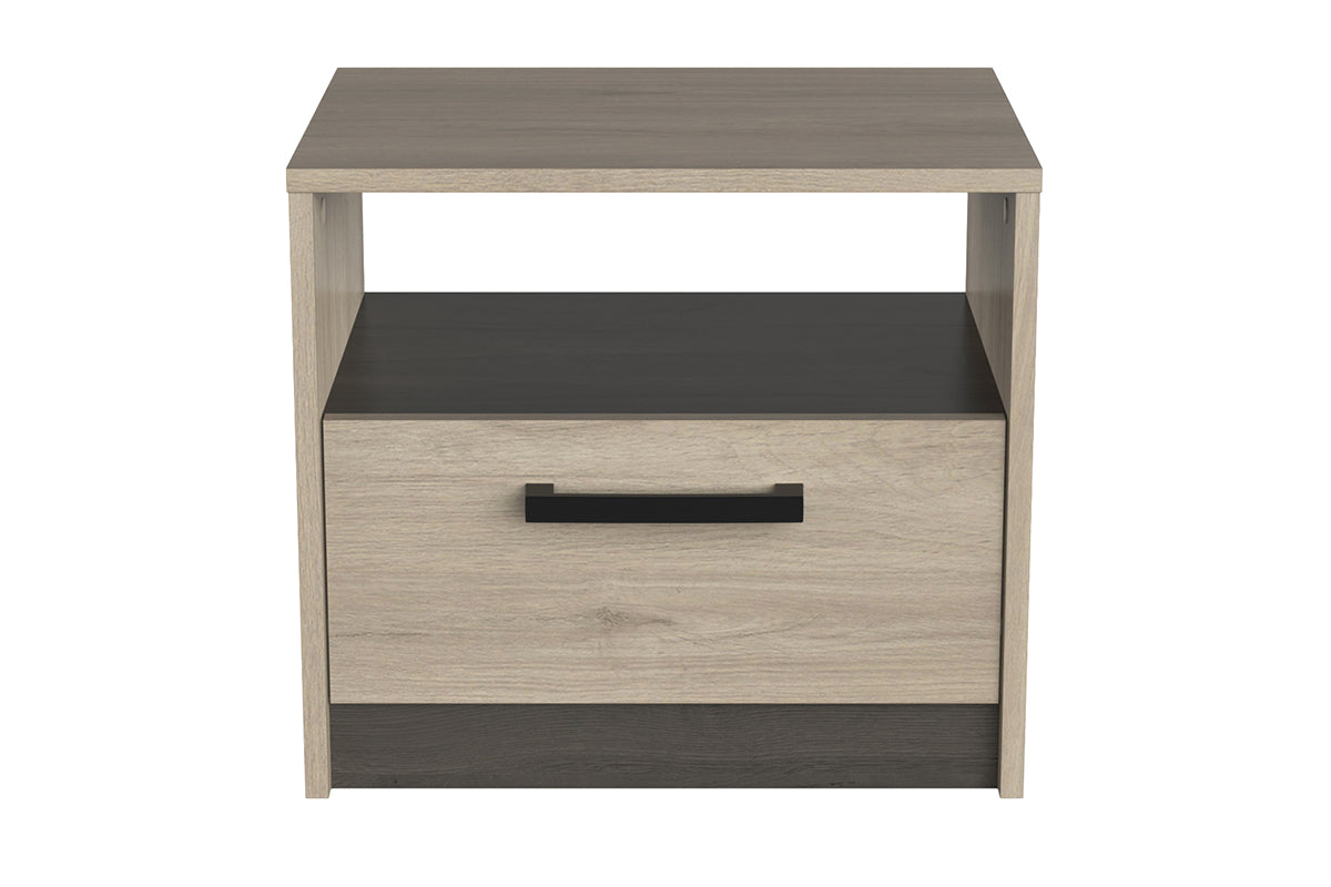 Watson Bedside Locker | 1 Drawer + Shelf | Oak Effect