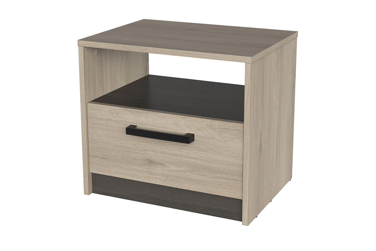 Watson Bedside Locker | 1 Drawer + Shelf | Oak Effect-3