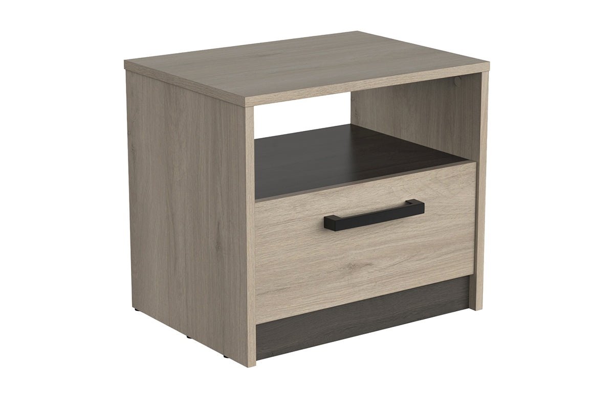 Watson Bedside Locker | 1 Drawer + Shelf | Oak Effect-4