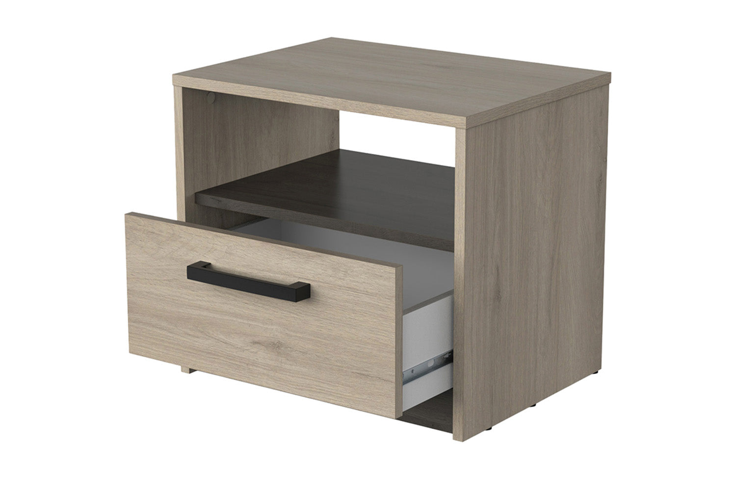 Watson Bedside Locker | 1 Drawer + Shelf | Oak Effect-5