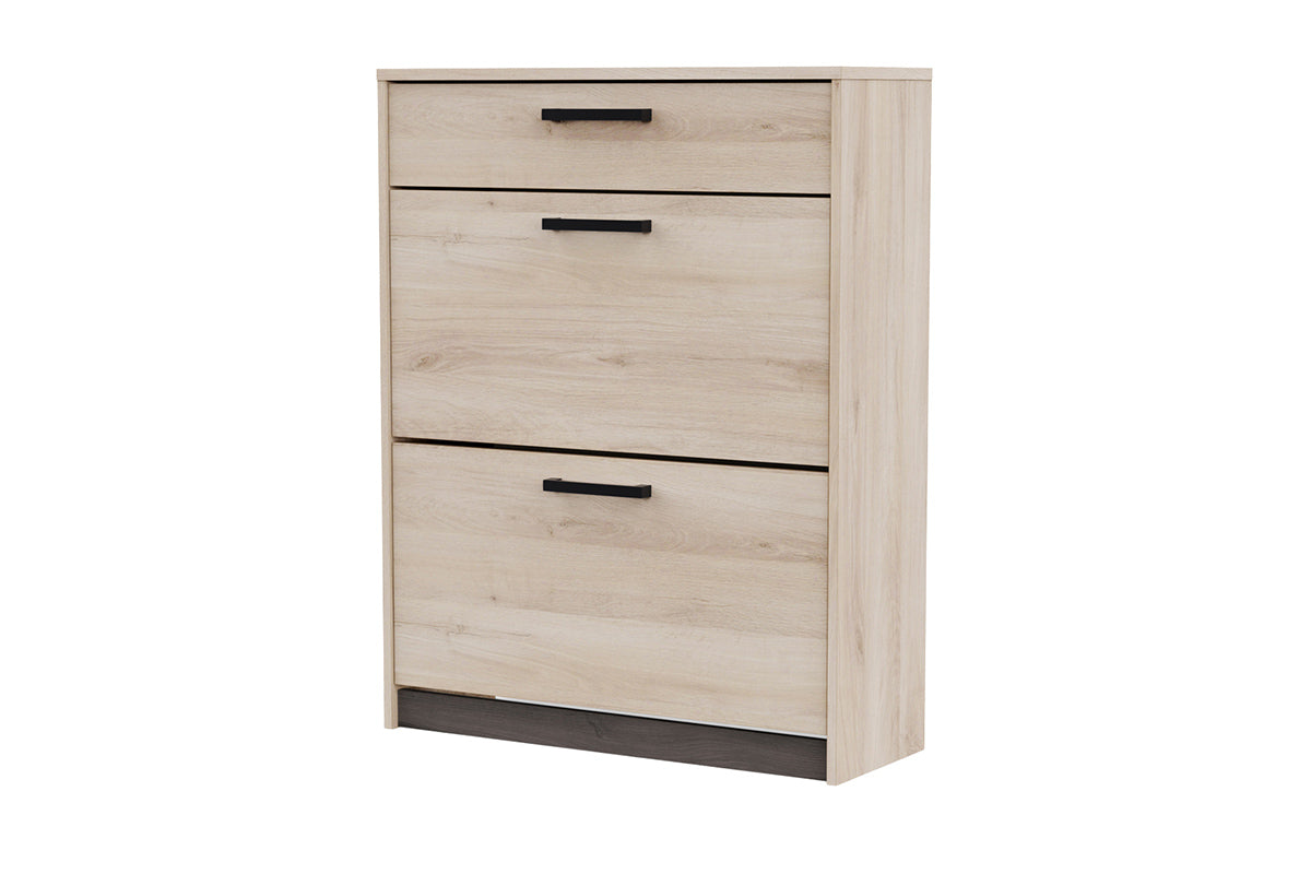Watson Shoe Storage Cabinet | 1 Drawer + 2 Compartments | Oak Effect-3