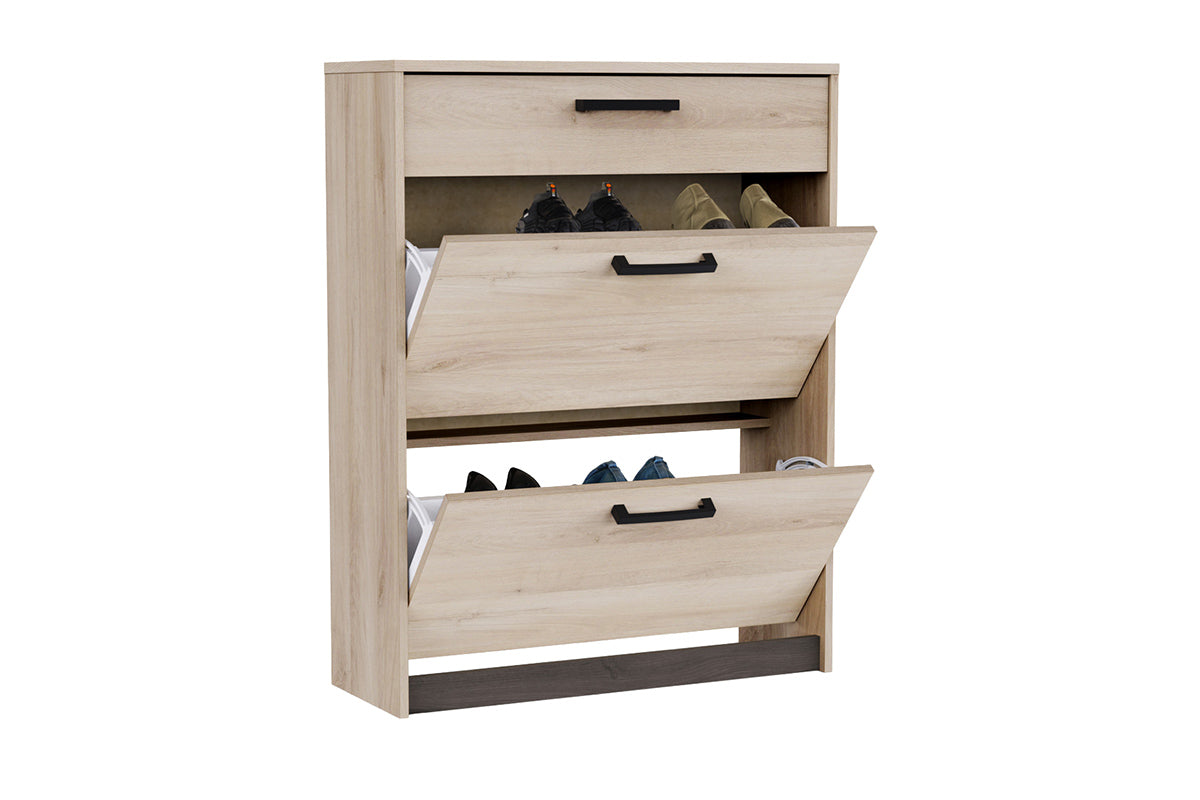 Watson Shoe Storage Cabinet | 1 Drawer + 2 Compartments | Oak Effect-5